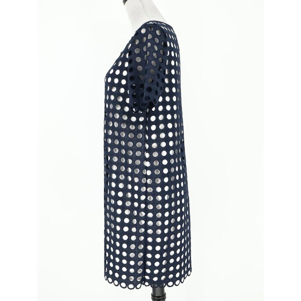 Catherine Malandrino Dress Womens 4 Navy Blue White Lining Shift Office Career - Picture 5 of 12